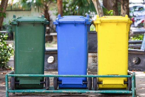 Variety of rubbish items being sorted for disposal