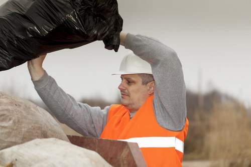 Team managing construction waste in Herne Hill